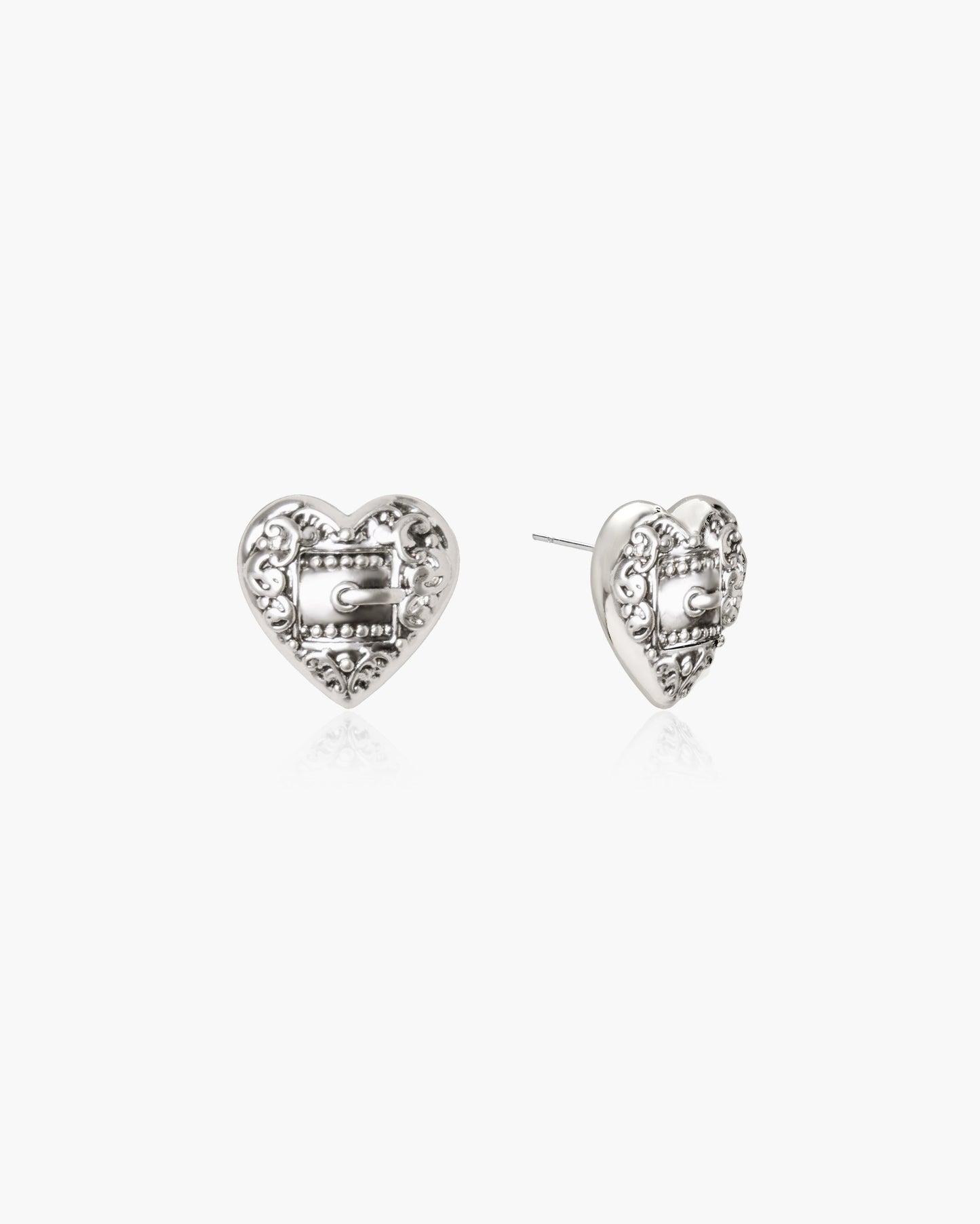 Belted Heart Stud Earrings