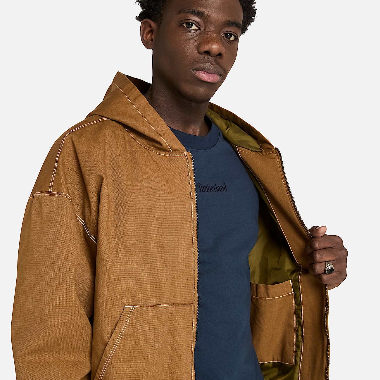 Women's Washed Duck Canvas Hooded Bomber