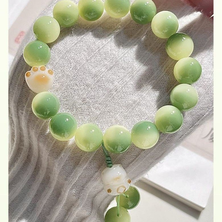 Eastern Harmony & Fortune Bracelet – Handcrafted Beaded Mala with 3D Floating Display Frame