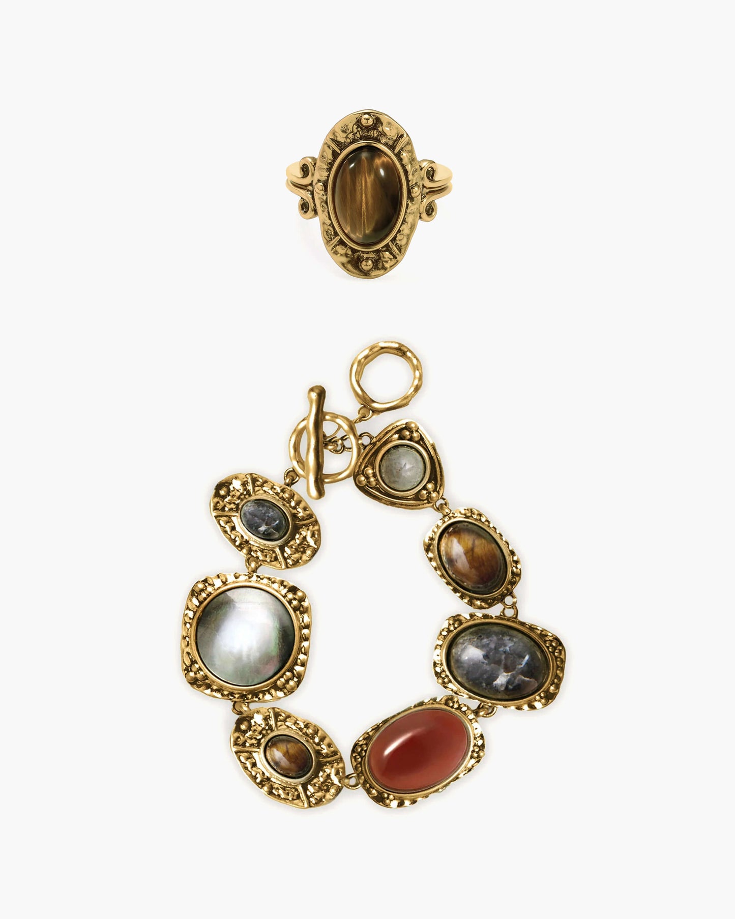 Gold Athena Bracelet and Ring Set