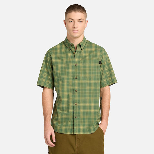 Men's Checkered Poplin Short-Sleeve Shirt