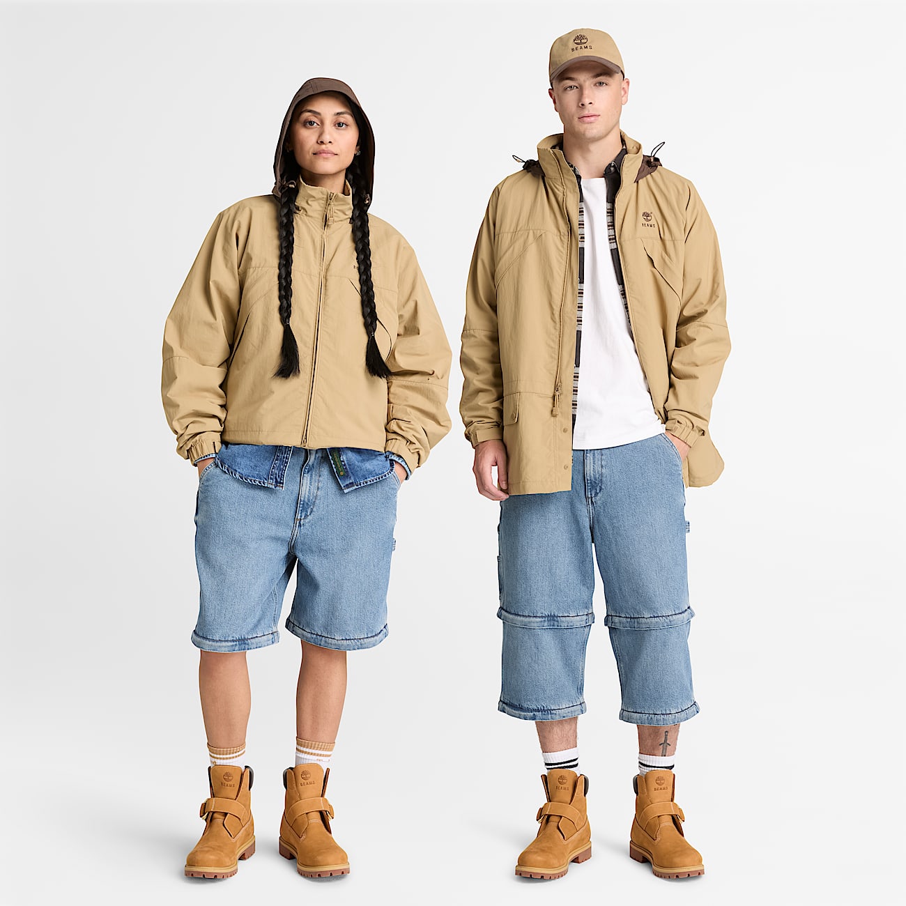 Men's TIMB x BEAMS Nylon Zip Up Convertible Jacket