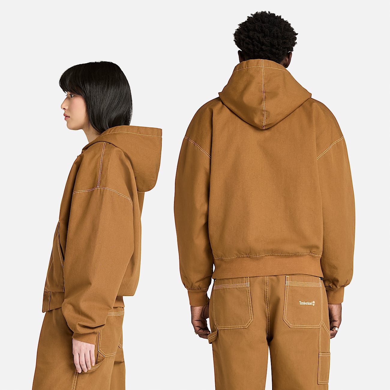 Men's Washed Duck Canvas Hooded Bomber