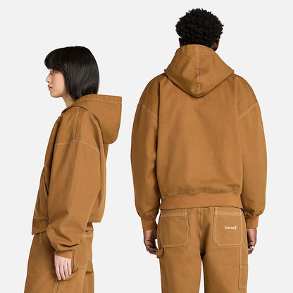 Men's Washed Duck Canvas Hooded Bomber