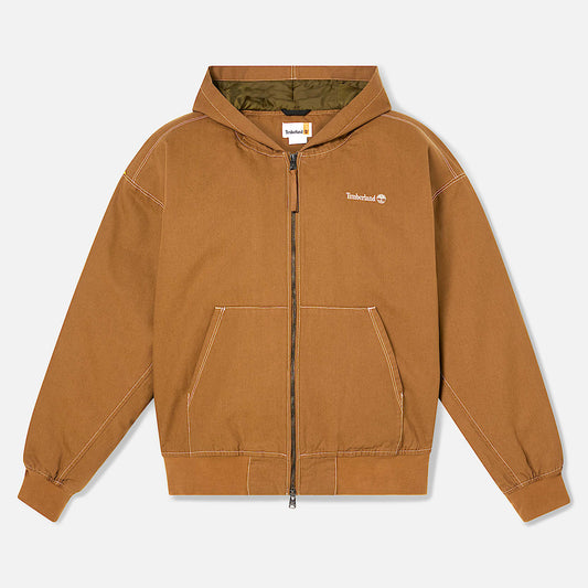 Men's Washed Duck Canvas Hooded Bomber
