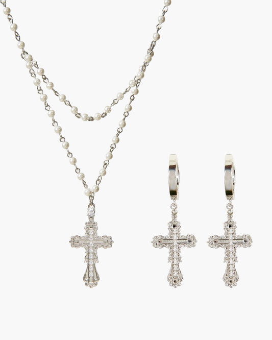 Everette Cross Set in Silver
