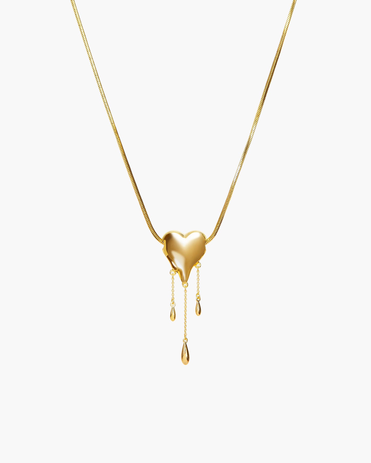 Venom¡¯s Golden Drip Heart Necklace in Silver